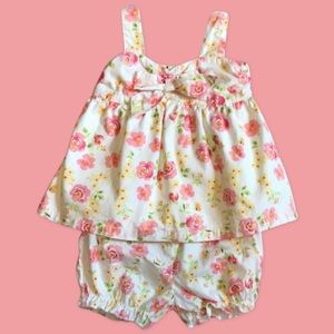 Mini Muffins Girls 12M Floral 2 Piece Set EUC